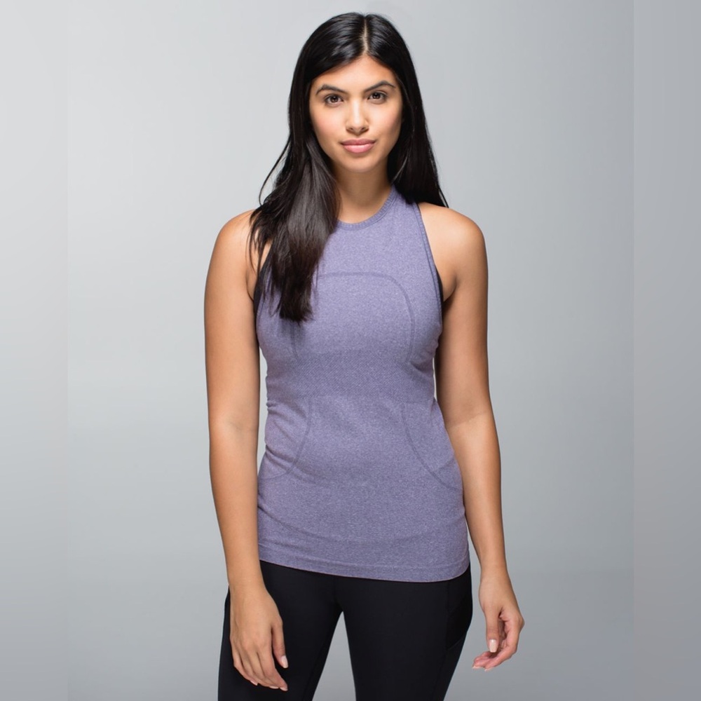 lululemon Run Swiftly Racerback in Heathered Nightfall, size 12